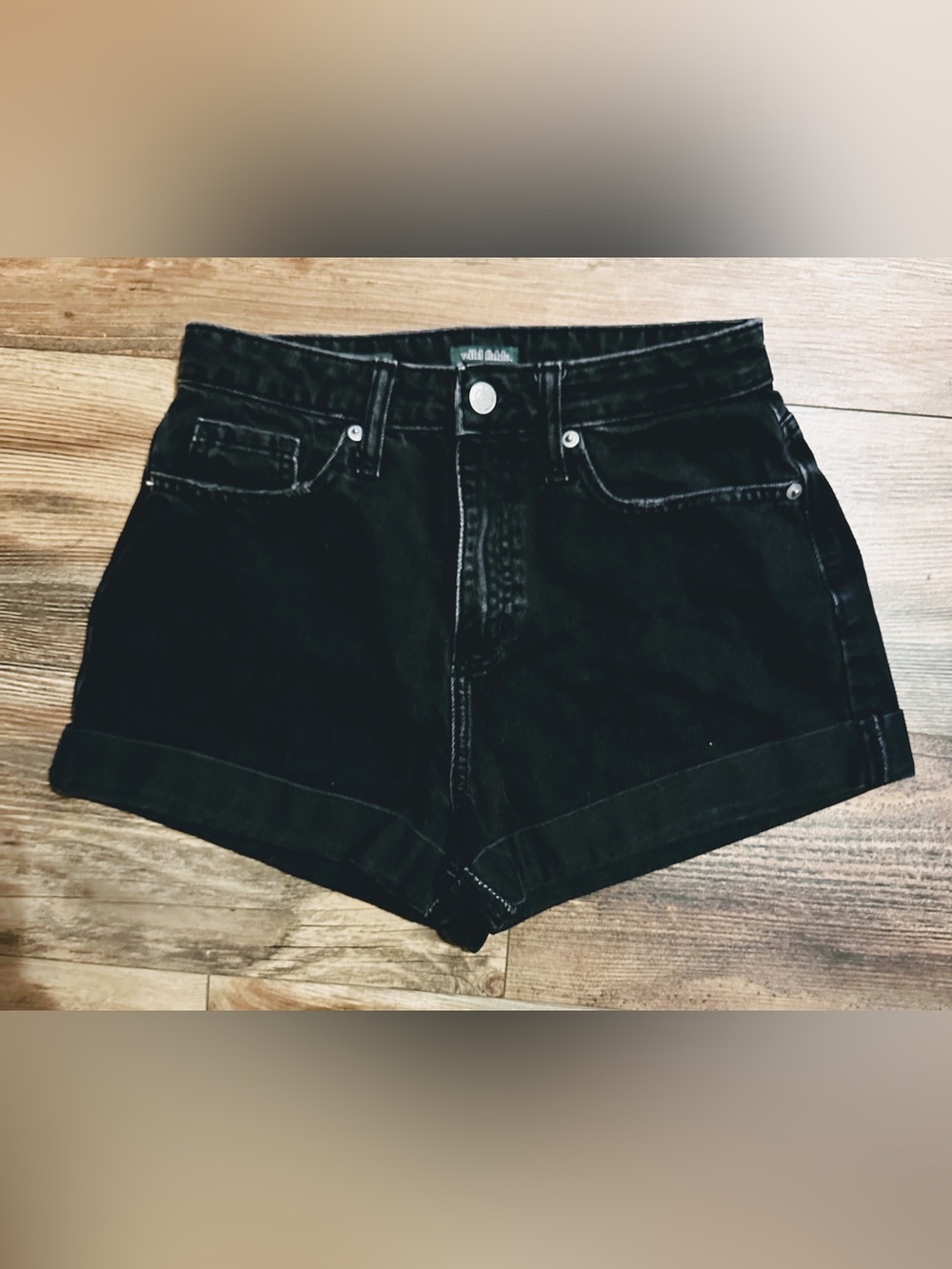 wild fable Black High-Waist Denim Shorts size 2/26R